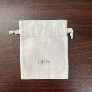 Dior Beauty Dust Bag Storage Cover Drawstring White Gold Mini Bag Jewelry Makeup